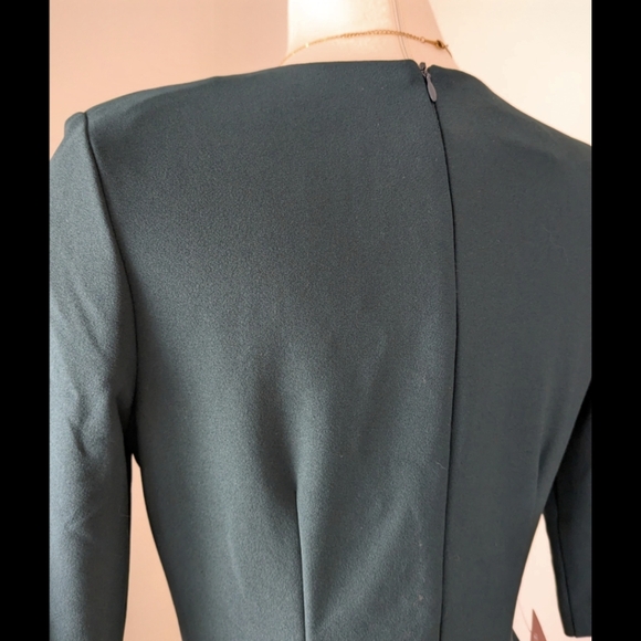 BHLDN Valdis Emerald Green 3/4 Sleeve Midi Formal Dress Deep V NWT - Picture 9 of 11